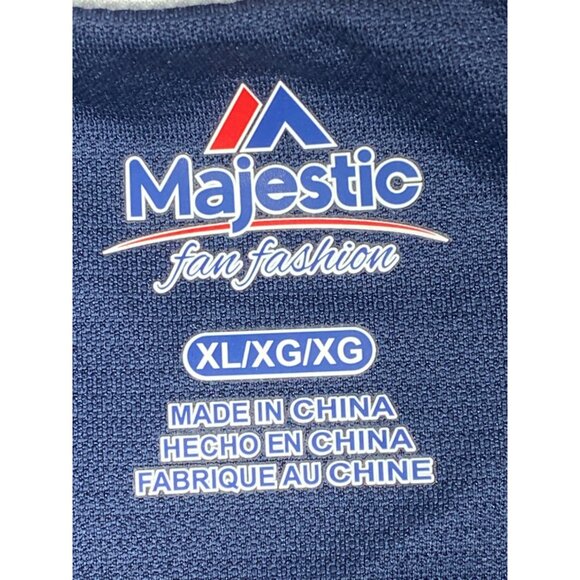 Chicago Bears Womens Size XL Majestic Draft Me Navy Blue Sequin T Shirt New - Picture 7 of 11